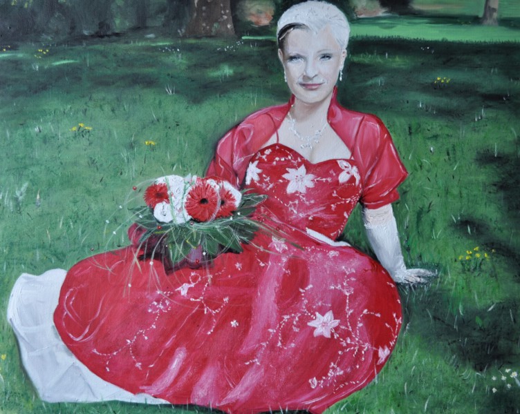 Frau in Rot, Gemälde